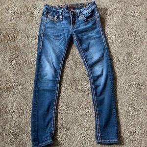 Rock Revival Sherry Skinny Ankle Rhinestone Sz 26